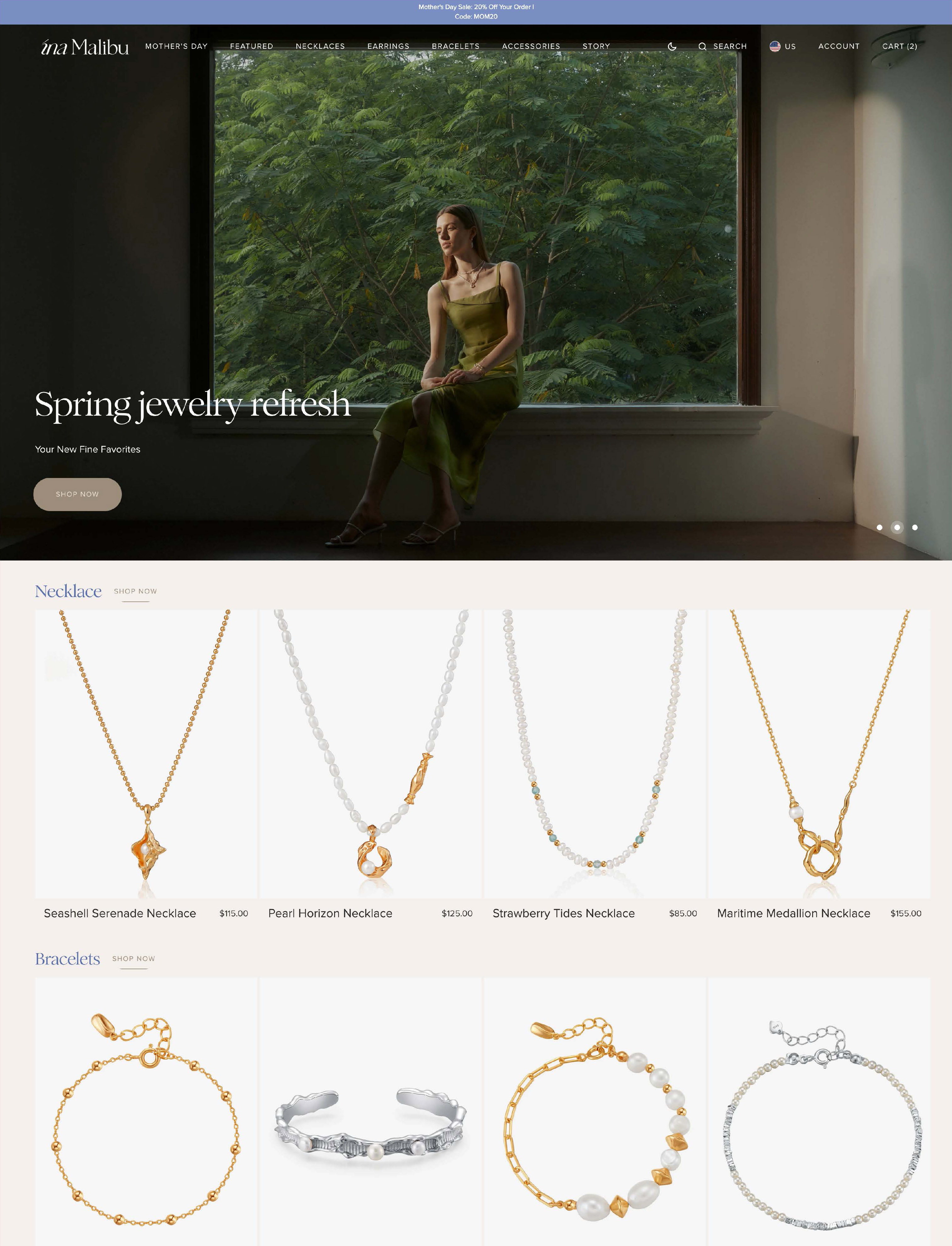 Ina Malibu Website Preview