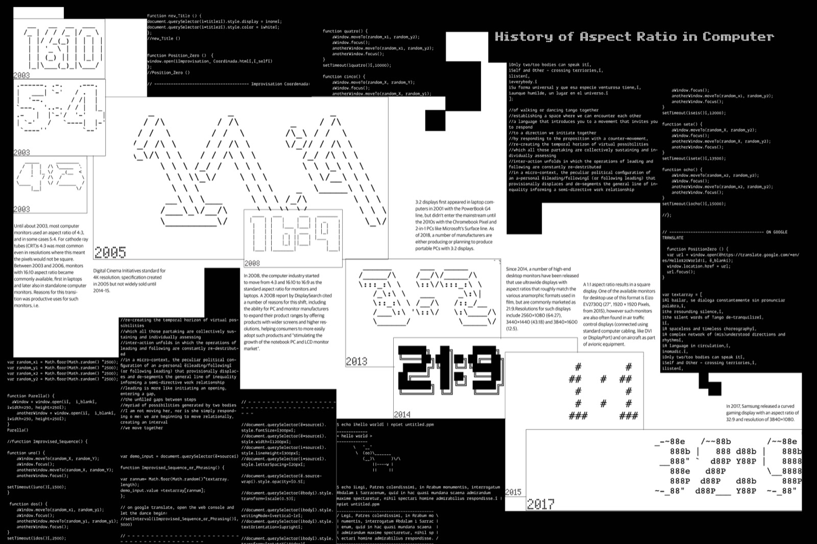 History of Aspect Ratio in Computer, window spread